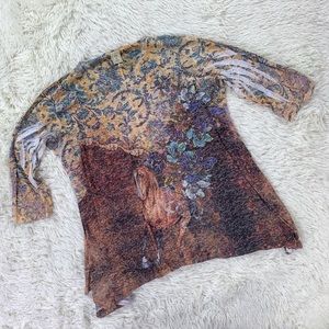 Jess & Jane 2X horse water color long sleeve